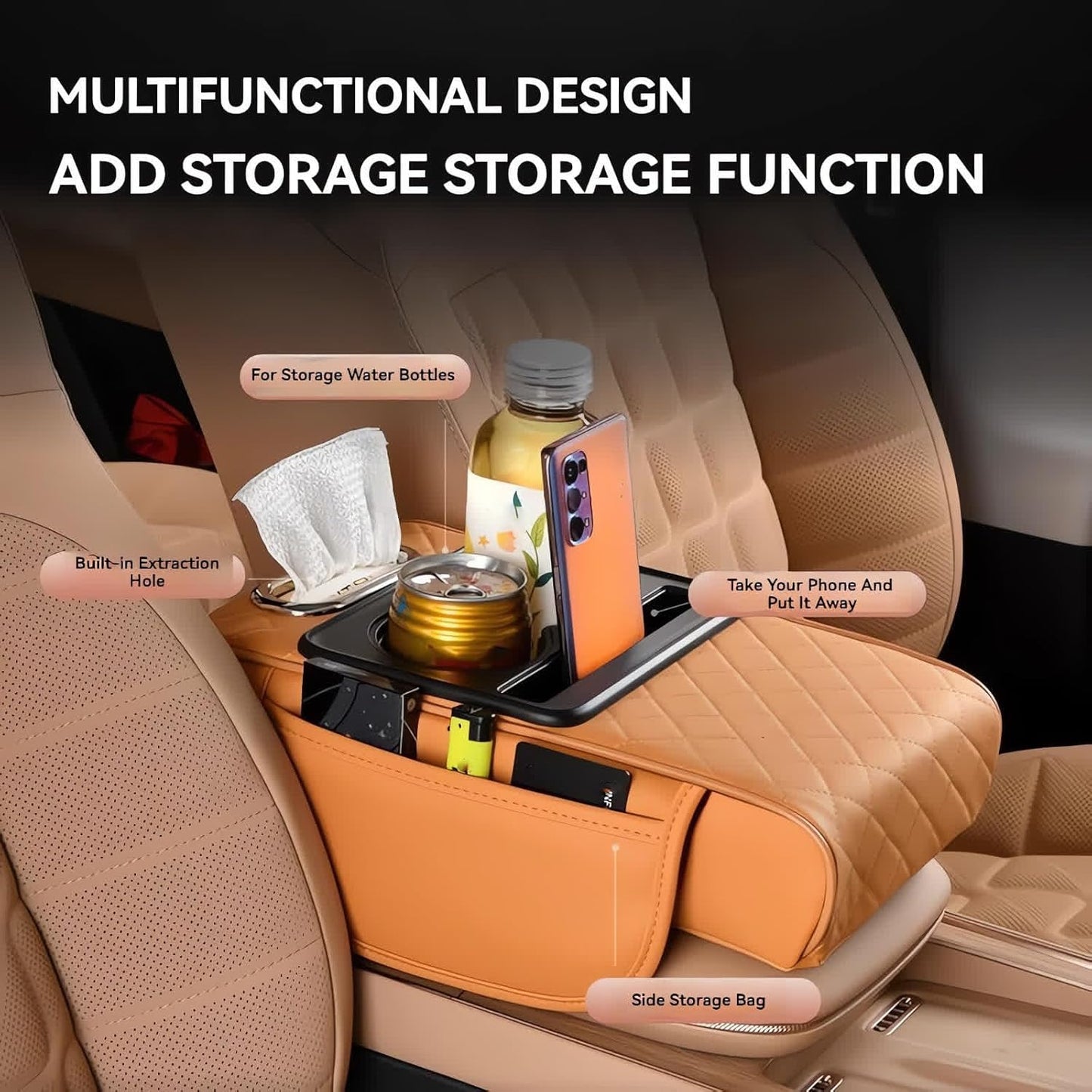 Transform Your Drive with the 4-in-1 Multi-Functional Car Armrest Organizer