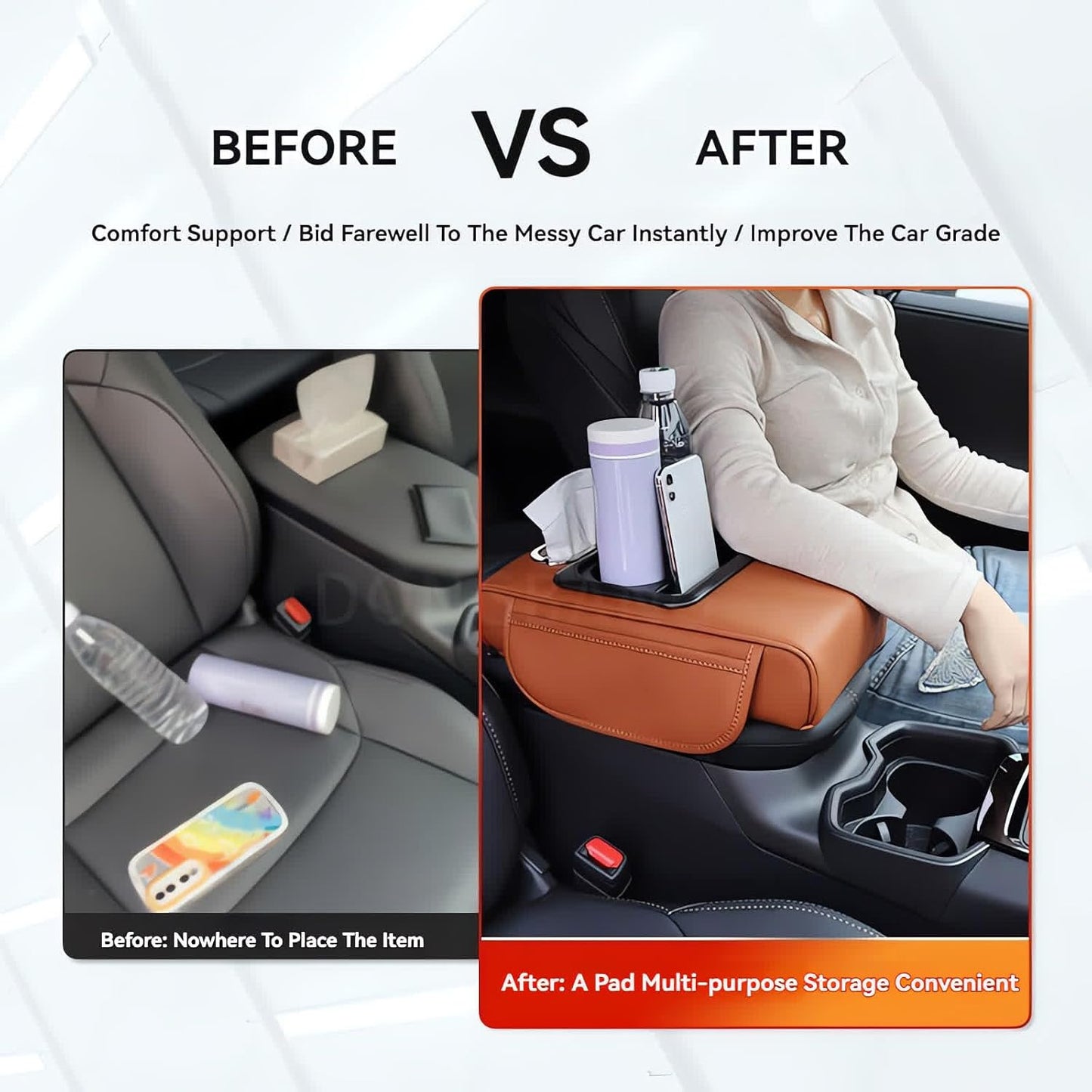 Transform Your Drive with the 4-in-1 Multi-Functional Car Armrest Organizer