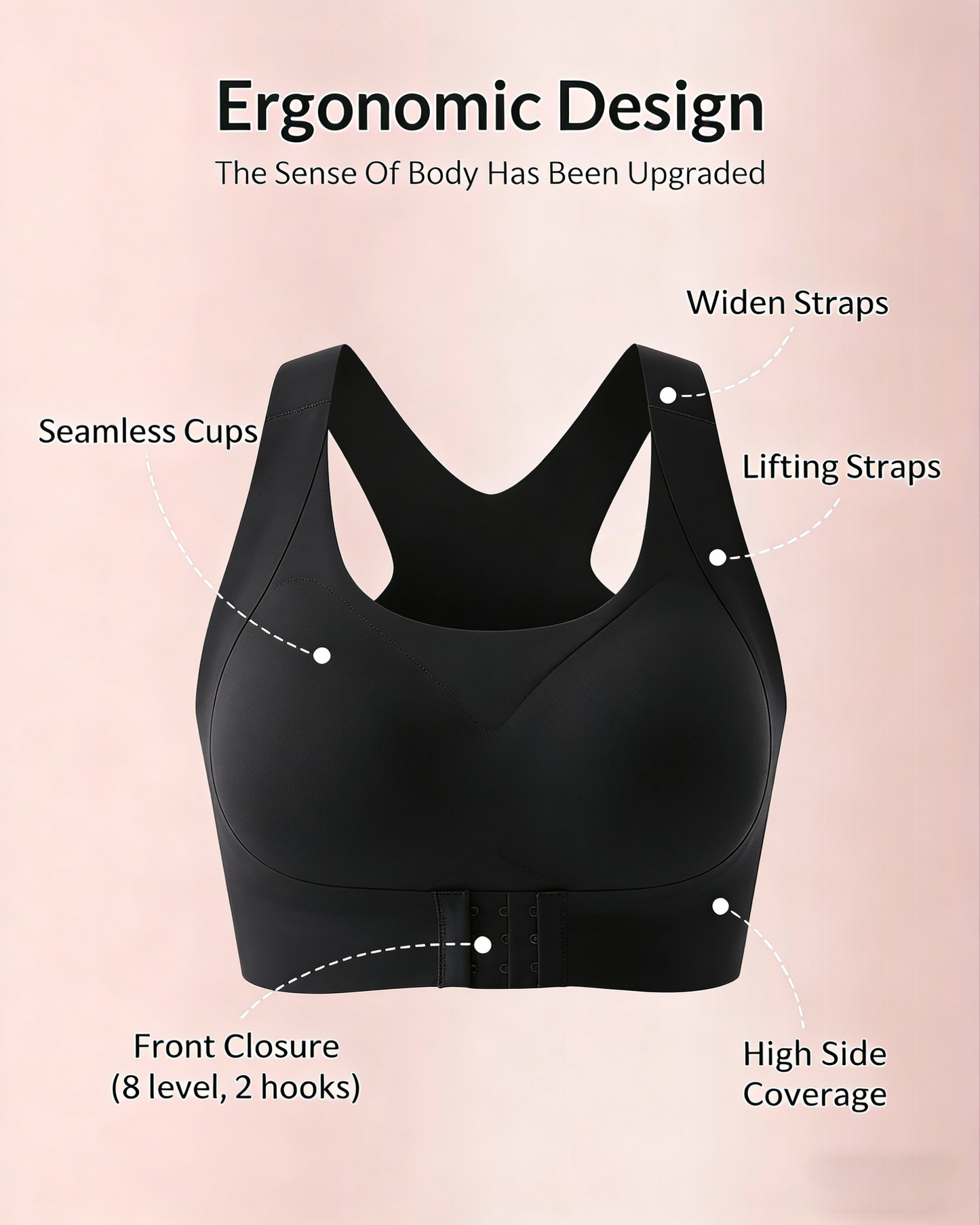 LAST DAY PROMOTION - 50% OFF Front Closure Cross-Back Wireless Posture Bra